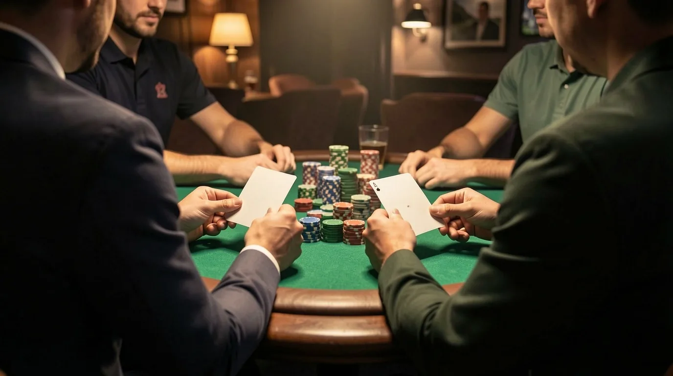Finale de tournoi de poker amical au salon Le Montelle