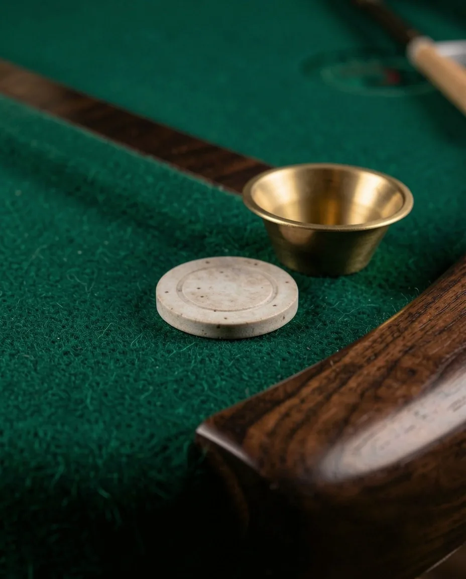 Détail de table de poker professionnelle avec feutre haut de gamme